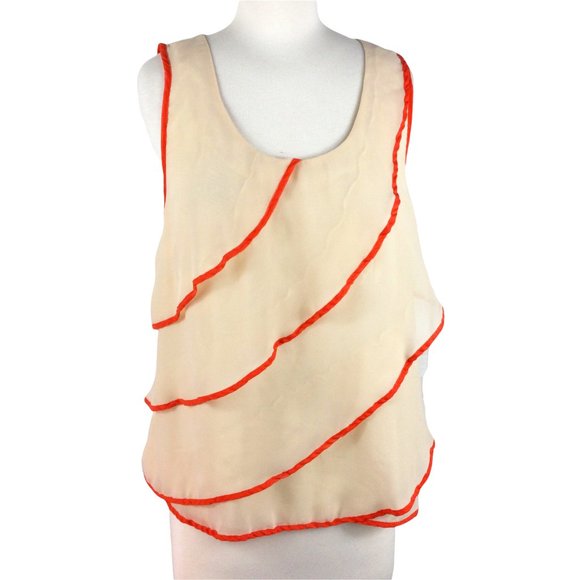 Anthropologie Tops - Anthropologie Ryu Cream/Peach Layered Tank, Medium